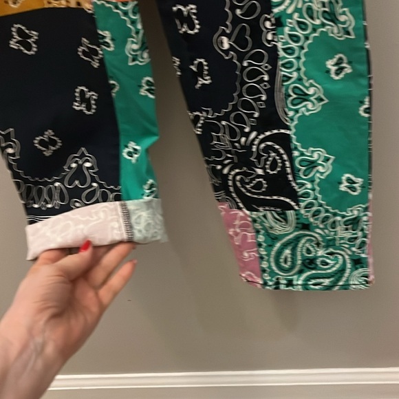 Sun + Stone Patchwork Pants Multicolor Boho Funky Size 30 - Picture 4 of 10